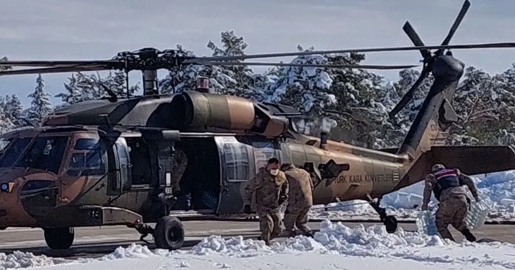 MSB’den Adana-Gaziantep otoyolunda mahsur kalanlar için helikopter desteği