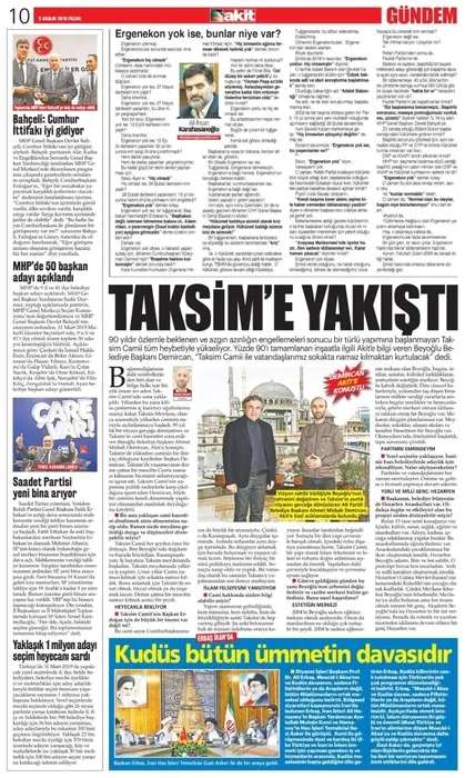 Yapımına karşı çıkmışlardı: Büyük gün geldi! İşte Taksim Camii manşetleri