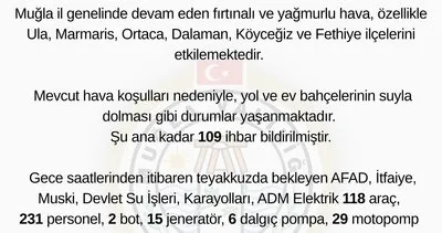 Muğla Valiliği açıkladı! Şiddetli yağış ve fırtına nedeniyle 109 ihbar alındı #mugla