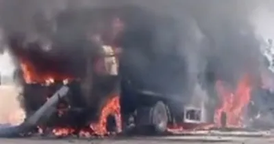 Şanlıurfa’da saman yüklü tır kül oldu!