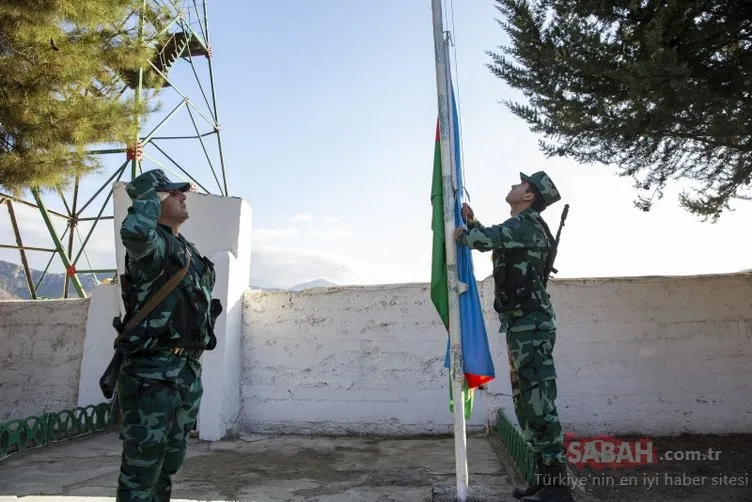 Ermenistan işgalinden kurtarılan Azerbaycan’ın Zengilan kentindeki karakollara bayrak çekildi