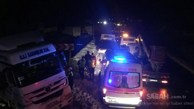 Bolu’da zincirleme trafik kazası kara yolunu kapattı