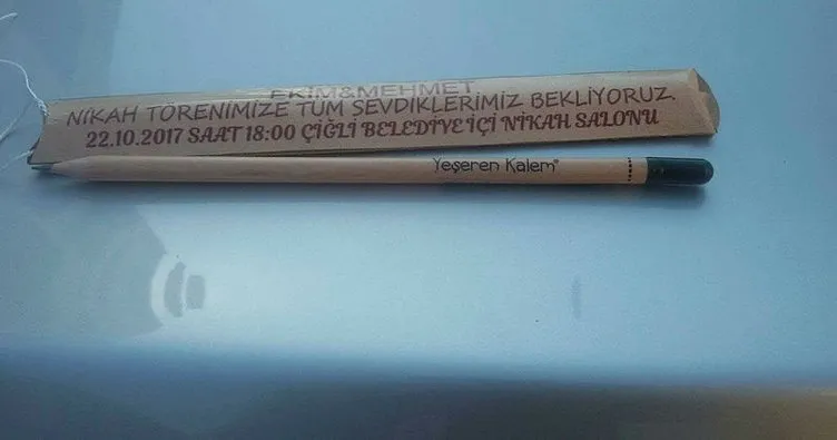 Düğün davetiyeleri; yeşeren kalem