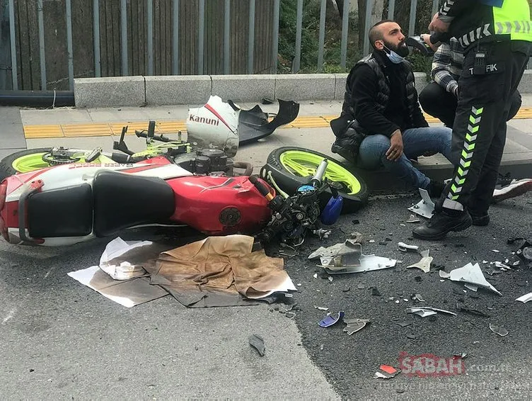 Beşiktaş’ta boş yolda motosikletliler kafa kafaya çarpıştı!