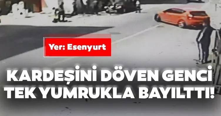 Korkunç! Kardeşini döven genci genci tek yumrukla bayılttı