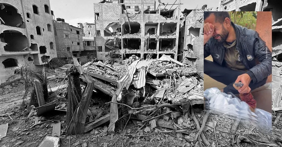 Filistinli babanın yürek yakan anları: Oğlunun cansız bedeniyle karşılaştı! Al bu bisküviyi de cennete götür