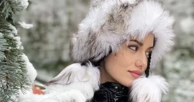 Karlar kraliçesi Fahriye Evcen! Güzel oyuncu Fahriye Evcen kar paylaşımı ile olay oldu!