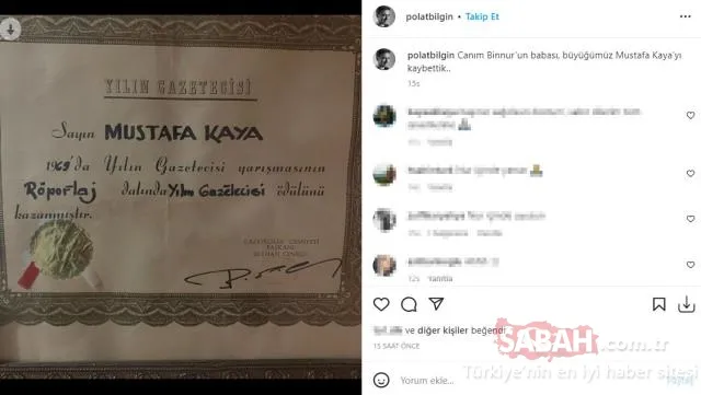 Oyuncu Binnur Kaya’nın acı günü! Babası Mustafa Kaya hayatını kaybetti