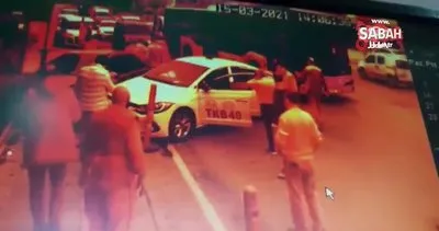 İstanbul’da kırmızı ışıkta geçen taksinin kadın sürücünün aracına çarptığı kazanın görüntüleri ortaya çıktı | Video
