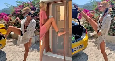Ünlü Manken Çağla Şikel’in uzun esnek bacakları ile kapı açıp kapattığı videoları sosyal medyayı salladı | Video