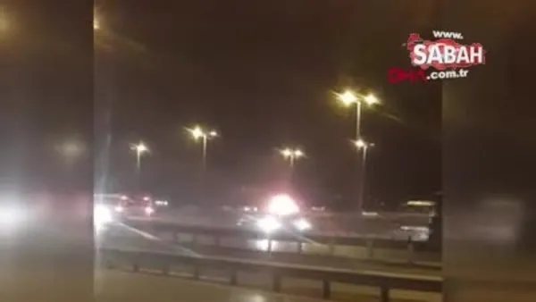 D-100 karayolunda otomobil alev alev yandı | Video