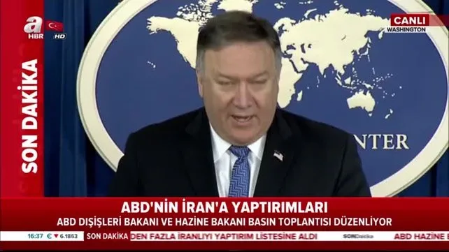 ABD Dışişleri Bakanı Mike Pompeo'dan canlı yayında son dakika Türkiye ve İran'a yaptırımlar  açıklaması!