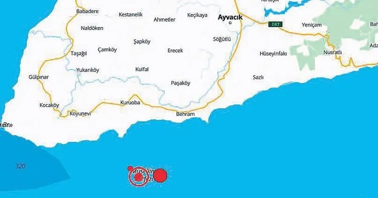 Çanakkale açıklarında deprem: 5,2