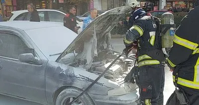 Seyir halindeki otomobil alev aldı! #corum