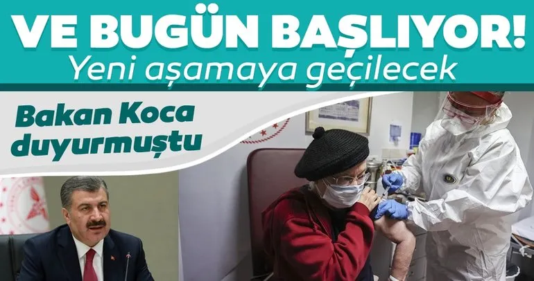 Son Dakika Haberi: Koronavirüs aşılamalarında yeni aşamaya geçiliyor! 65 yaş üstü aşılama randevu ile bugün başlıyor...