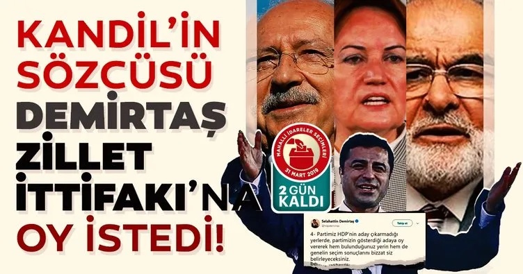 Kandil’in sözcüsü HDP’li Selahattin Demirtaş Zillet İttifakı’na oy istedi