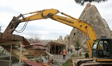 Kapadokya’daki baraka tarzı 41 iş yeri yıkıldı