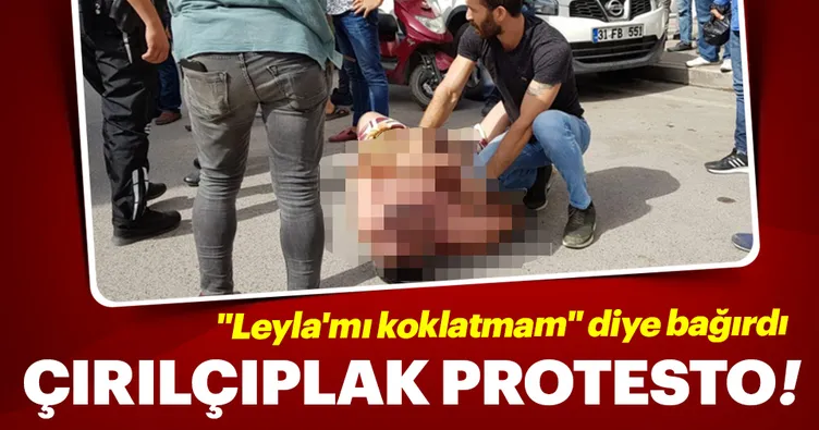 Çıplak protestocuya bakın ne yaptılar?