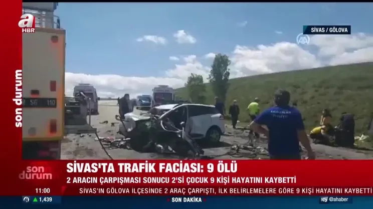 SON DAKİKA: Sivas'ta feci kaza! 9 ölü! Olay yerinden görüntüler...