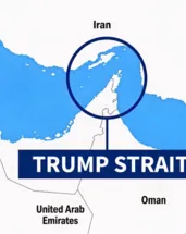 Hürmüz’ü Trump Boğazı olarak gösterdi