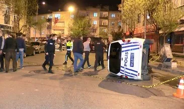 Gaziosmanpaşa’da polis aracı takla attı, 2 polis yaralandı