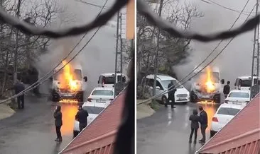 İstanbul’da korku dolu anlar: Okul servisi alev alev yandı!