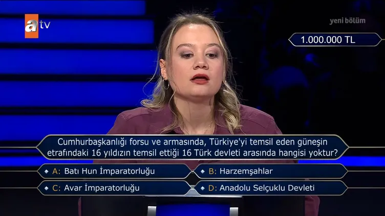 SON DAKİKA! Kim Milyoner Olmak İster’de tarihi anlar: İşte 1 milyon TL değerindeki o soru