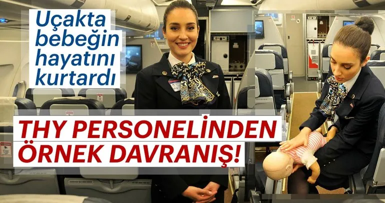 Türk Hava Yolları THY kabin memurundan örnek davranış