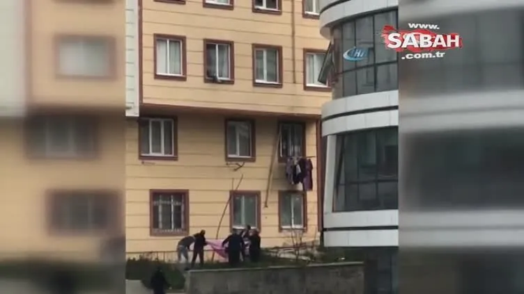 İstanbul'da şok eden olay! Camdan düşen minik çocuğu vatandaşlar böyle yakaladı