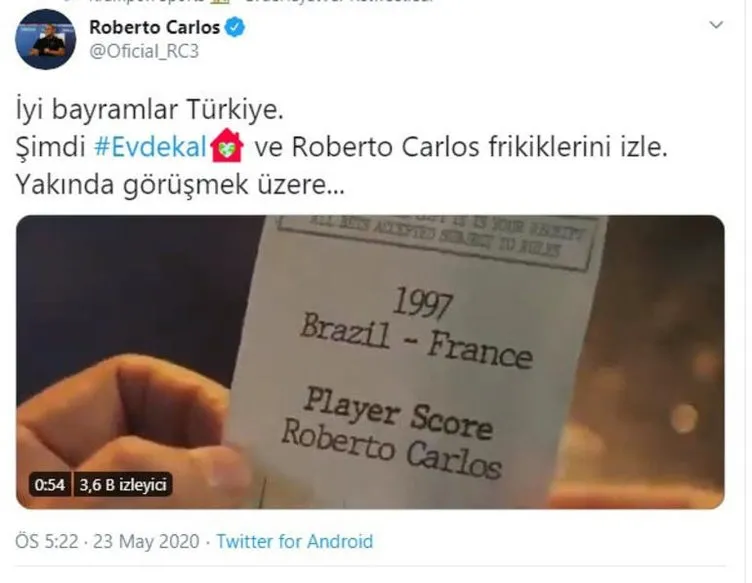 Roberto Carlos’tan Fenerbahçelileri heyecanlandıran paylaşım!