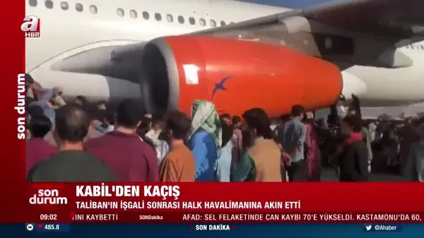 Kabil'den kaçış! Taliban'ın işgali sonrası, halk havalimanına akın etti | Video
