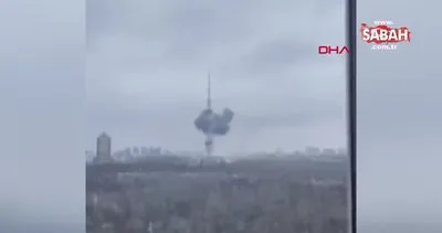 SON DAKİKA! Rusya, Kiev Televizyon Kulesi’ni böyle vurdu | Video