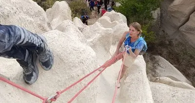 Vadide mahsur kalan turist ekipler tarafından kurtarıldı #nevsehir