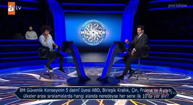 Kim Milyoner Olmak İster’de BM sorusu! Milyoner’de doğru cevap sonrası Kenan İmirzalıoğlu...