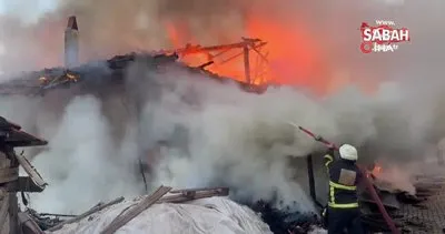 Ahşap bina çıkan yangında küle döndü | Video