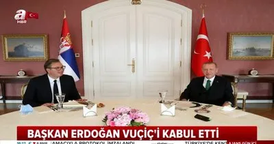 Son dakika... Cumhurbaşkanı Erdoğan Sırbistan Cumhurbaşkanı Vucic’i kabul etti | Video