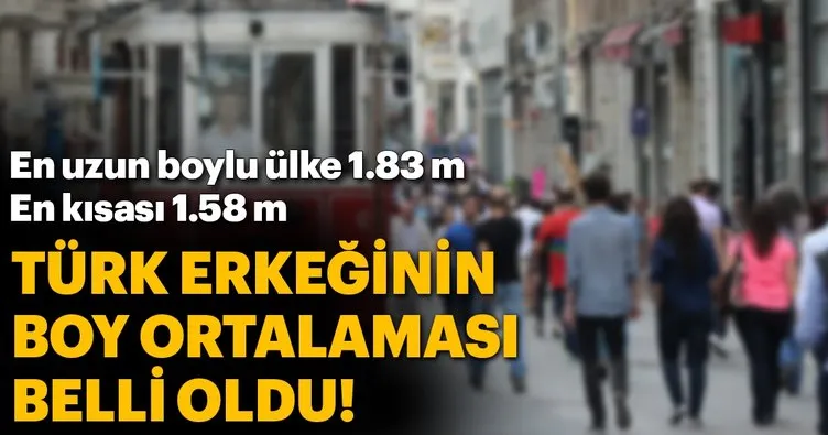 Türkiyenin boy ortalaması 1.74 metre