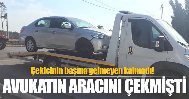 Aracını çeken çekiciyi trafikten men ettirdi!