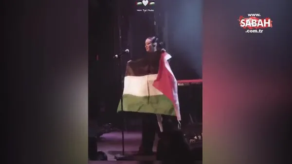 Norveçli sanatçı Hilary Allison’dan Filistin’e destek! Konserinde Filistin bayrağı açtı!