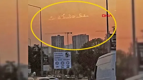 Son dakika haberi: Bursa'da gökyüzünde beliren esrarengiz yazı sosyal medyada olay oldu | Video