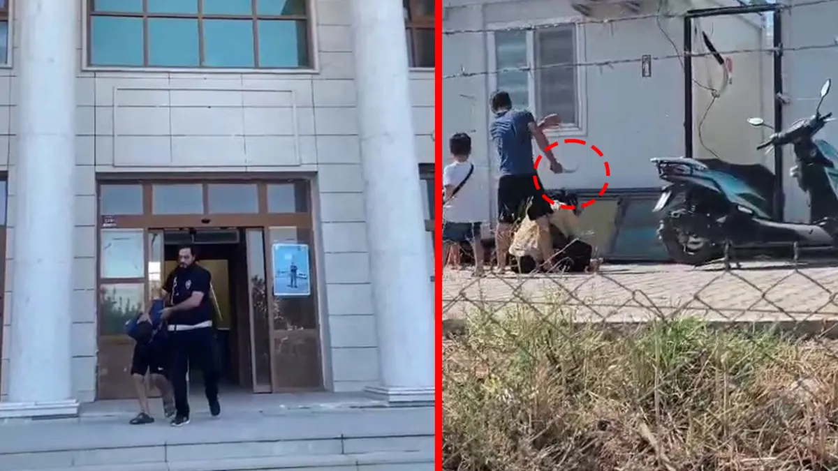 Hatay'da şiddet olayı sonrası adliyeye sevk edilen şüpheli görüntülendi.