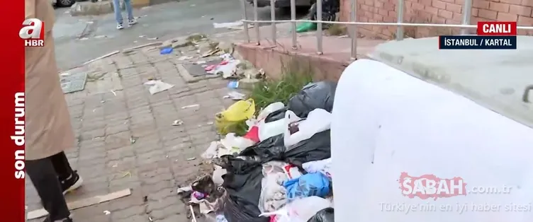 Kartal çöp yığınları ile doldu! İşçiler greve gitti, vatandaş kokudan yolda yürüyemiyor