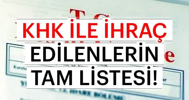 701 sayili khk ihrac listesi resmi
