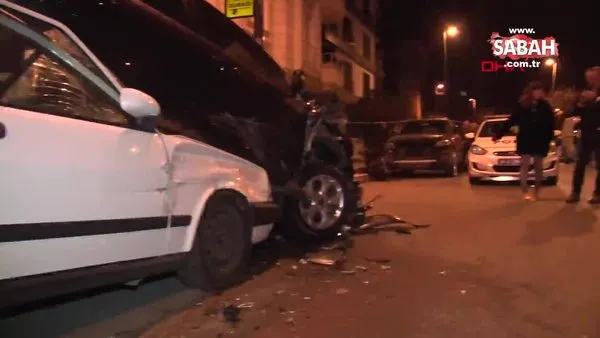 Polisten kaçan şüpheliler park halindeki 6 otomobile çarptı