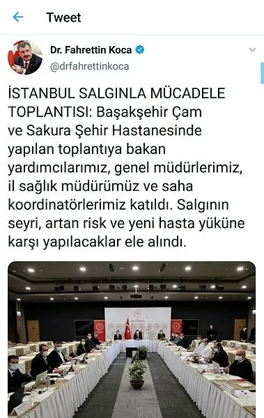 Istanbul Da Saglik Bakani Koca Baskanliginda Salginla Mucadele Toplantisi Yapildi Son Dakika Haberler