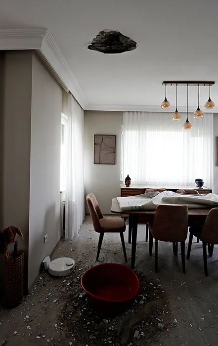 Antalya’da akılalmaz olay: Apartmana düşen yıldırım dairede delik açtı!