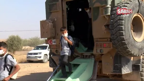 Resulayn'da öğrenciler okullara zırhlı araçlarla taşınıyor | Video