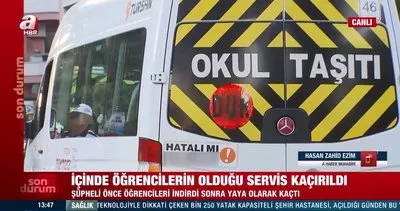 SON DAKİKA! İstanbul’da içinde öğrenciler olan servis aracı kaçırıldı | Video
