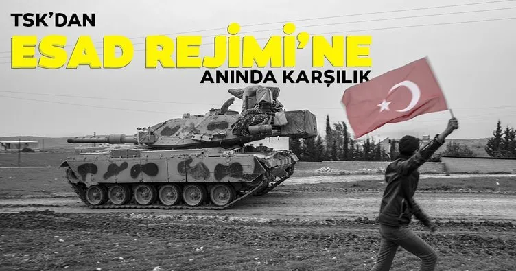 Son dakika: TSK’dan Esad Rejimi’ne anında karşılık! Rejim hedefleri böyle vuruldu