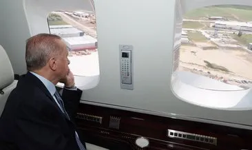 Başkan Erdoğan, sel felaketinden etkilenen Akyurt ilçesinde helikopterle incelemelerde bulundu